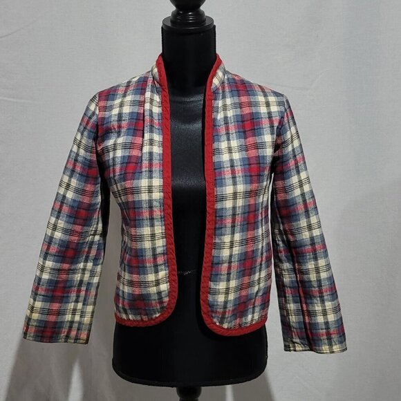 Niki jacket vintage plaid quilted cotton flannel 70s coat cabincore camp outdoor - Picture 1 of 14